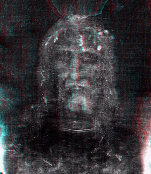 Anaglyph of shroud's face